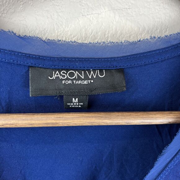 Jason‎ Wu Target Dress Medium Red Striped Lightweight Casual Blue Jersey Shift - Picture 6 of 11